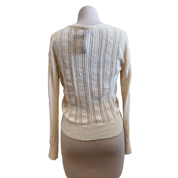 ASTR The Label Pointelle Wrap Front Cream Sweater – Size M – New with Tags - Picture 2 of 3